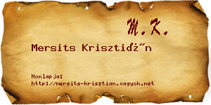 Mersits Krisztián névjegykártya